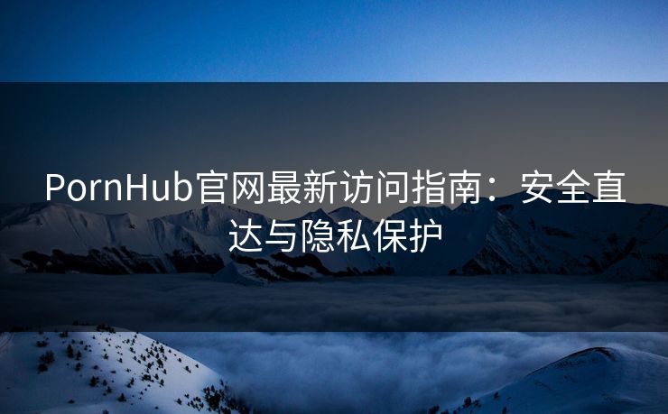 PornHub官网最新访问指南：安全直达与隐私保护  第1张